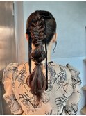 【タイトポニーテール】結婚式銀座ヘアセットカチモリアレンジ
