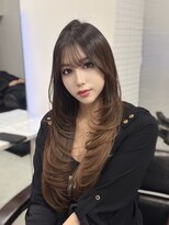 ロムーク 表参道(LOMKH)&nbsp;ロングレイヤーカット顔周りシールエクステ春ベージュ