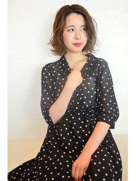 ティルヘアー(TiLL HAIR) 小顔　秋ボブヘアー　ヨシンモリ巻き × N.オイル