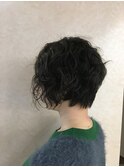 ナチュラルパーマショートボブ