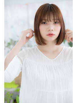 ミック ヘアアンドビューティー 大山店(miq  Hair&Beauty) シースルー前髪★艶カラーナチュラル前下がりボブc1