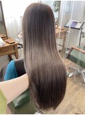 ◎20代30代40代艶感ストレートアッシュグレージュ透明感ロング