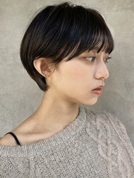 メゾンドイギー(MAISON de IGGY) 透け感マロンベージュ大人かわいいフェザーバング◎ショート