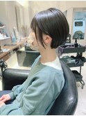 ミニボブ☆透明感モノトーンアッシュ