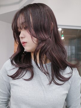 カシェル(cashel) ラベンダー　レイヤー　ブラウン　顔まわりカット