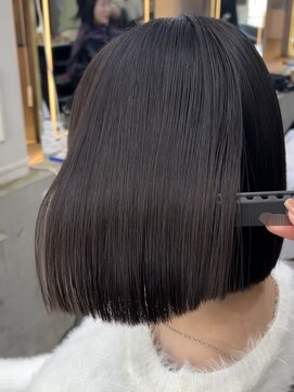 ロンド 表参道店(Lond) ボブ 切りっぱなしボブ 縮毛矯正 髪質改善