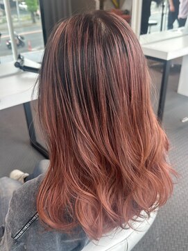 ヘアーアート リオン バイニューヨークニューヨーク(hair art Le Riow byNYNY) バレイヤージュ×ピンクベージュ