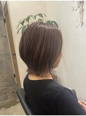 大人ボブレイヤーカットアッシュカラーダブルカラーおしゃれ女子