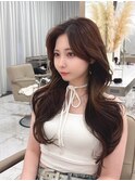 2wayバング センター分け レイヤーカット 小顔 韓国ヘア