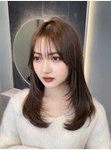 ワンホン＆韓国ヘア/顔周りレイヤーカット/前髪カット