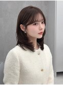 丸型カバー/韓国前髪/ワンホンレイヤー/ミディアム/銀座