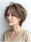 白髪ぼかし似合わせ大人ショート30代40代50代60代◎
