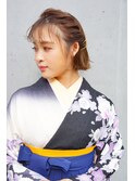 卒業式 袴 着付け 大人ボブ ヘアアレンジ 向ケ丘遊園 着物ヘア