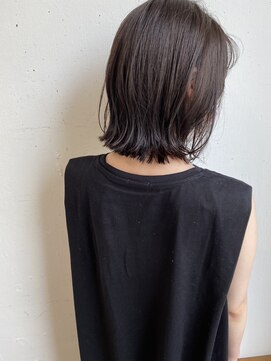 ラシアヘアー(LASIA HAIR) 【LASIA大分/牧駅徒歩５分】切りっぱなしロブ/暗髪グレージュ