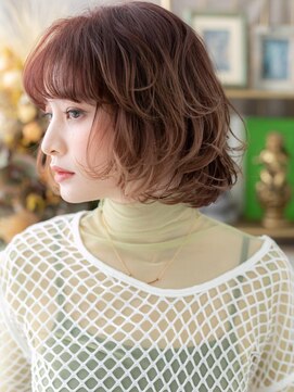 カバーヘア ブリス 上尾西口店(COVER HAIR bliss) 春パーマシースルーバングくせ毛風波巻きボブa上尾20代30代40代