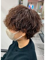 ジーニー 本厚木(Genie) 波巻きアッシュブラック/ハイライト/マッシュパーマ/ウルフ