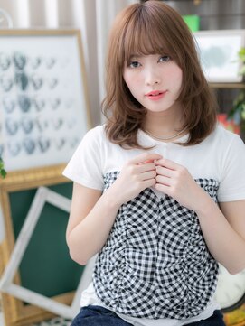 カバーヘア イヴ 戸頭店(COVER HAIR EVE) 外国人風厚めバング前下がり顔周りレイヤーc5戸頭20代30代40代