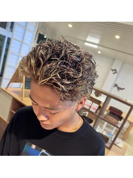 極道パーマメッシュスタイル