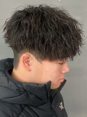 奈良縦落ちツイストスパイラルパーマ刈り上げショートマッシュ