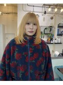 ペールオレンジハイトーンデザインカラー裾カラーエンドカラー
