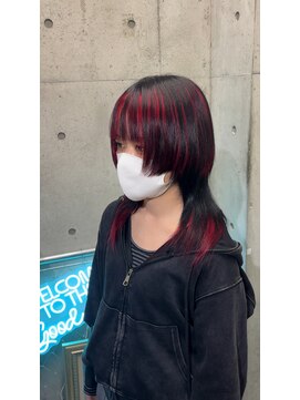 インク 渋谷(INK.) ブラック×レッド　デザインカラー