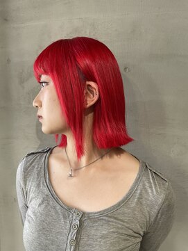 シード 成増 下赤塚店(ced.) 派手髪ブリーチダブルカラー赤髪　推しカラー　下赤塚