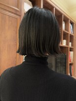 ★黒髪外ハネボブ 縮毛矯正 ストレートパーマ 髪質改善 切りっぱ