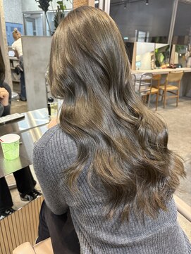 サンク 原宿 表参道(cinq) 原宿オリーブベージュヘーゼルグレージュブリーチダブルカラー