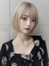 ユーフォリア 渋谷グランデ(Euphoria SHIBUYA GRANDE) 渋谷 ボブ 韓国ヘア ショートボブ 顔周りレイヤー ブロンドヘア