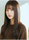 セミロング20代30代ストレートレイヤー前髪なし前髪あり越谷