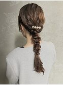 【編み下ろしお呼ばれヘアセット】低めシニヨンタイトシニヨン