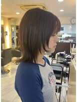 ロッティー(Lotti)&nbsp;小顔見えくびれミディアムウルフ×ナチュラルブラウン