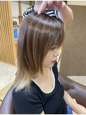 簡単スタイリング♯伸ばしかけヘア♯シースルー♯ウルフカット