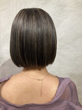 マハナ(Mahana by hair) 20代30代40代ミニボブ丸みボブ大人ボブハイライトバレイヤージュ