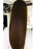 髪質改善ストレート×アースカラー×似合わせカット