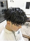 ツーブロック×波巻スパイラルパーマ