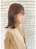 マール(marl) 【marl.】インナーカラー　カーキグレージュ/セミディ