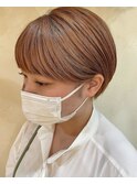 耳掛け丸みショート×ことりベージュ 20代30代40代