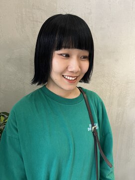 ロンドエニカ 大宮(Lond enika) ブルーブラックショートボブケアブリーチダブルカラー[大宮]