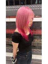 デザインサロンリア(design salon Lia)&nbsp;ペールピンク×ビビットピンク裾カラー