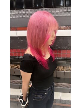 デザインサロンリア(design salon Lia) ペールピンク×ビビットピンク裾カラー