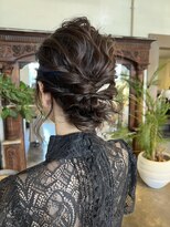 ムード マグ レーベル 南松本(MOOD Mag Label)&nbsp;20代30代40代◎結婚式アッシュカラーこなれ大人まとめ髪シニヨン