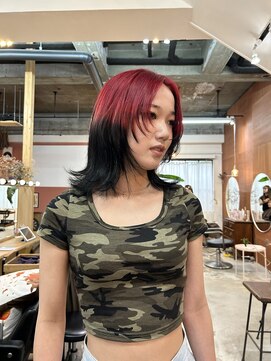 チャプター 問屋町(chapter) ルーツカラーレイヤーカットデザインカラーケアブリーチ韓国ヘア