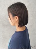小顔ボブイメチェンデジタルパーマくびれヘアくすみベージュ