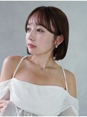 ミディアムショートくびれヘア顔周りレイヤー_F20574