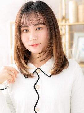 カバーヘア イヴ 戸頭店(COVER HAIR EVE) 韓国風イヤリングカラーミディアムレイヤーh3戸頭20代30代40代