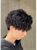 大分ツイストスパイラルパーマメンズマッシュ刈り上げレイヤー