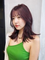 アルバム 銀座(ALBUM GINZA)&nbsp;ロンググレージュ暗めカラー韓国ヘア顔周りレイヤー_F41085