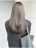 ロング　ベージュ　オリーブ　大人　　髪質改善　担当阿知波