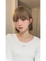 ヌー ノエラ(nu Noella) ミルクティーベージュ×切りっぱなしボブ【中村】